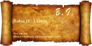 Babaji Ilona névjegykártya