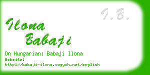ilona babaji business card